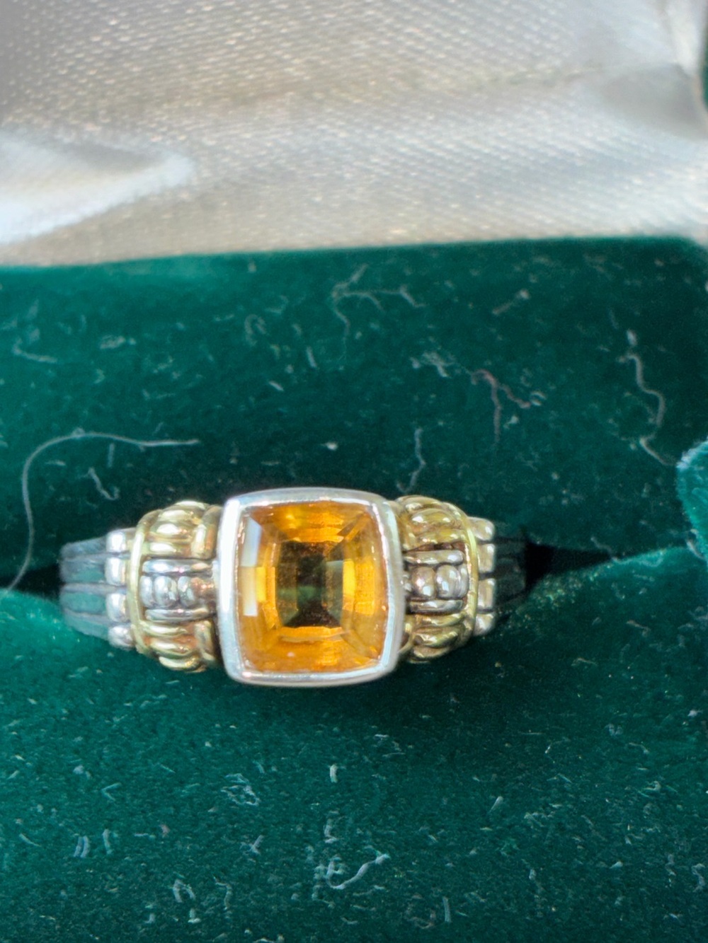 LAGOS Caviar Citrine Ring w/ 18K accents. Size 7